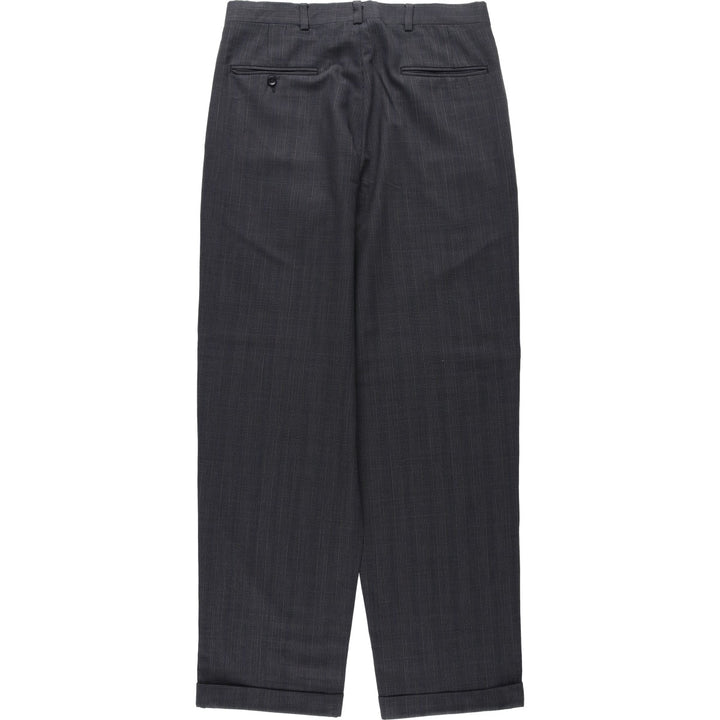 Gun club check two-pleat slacks pants, men's size W32 (approx.), vintage. unclear Charcoal Vintage Second Hand