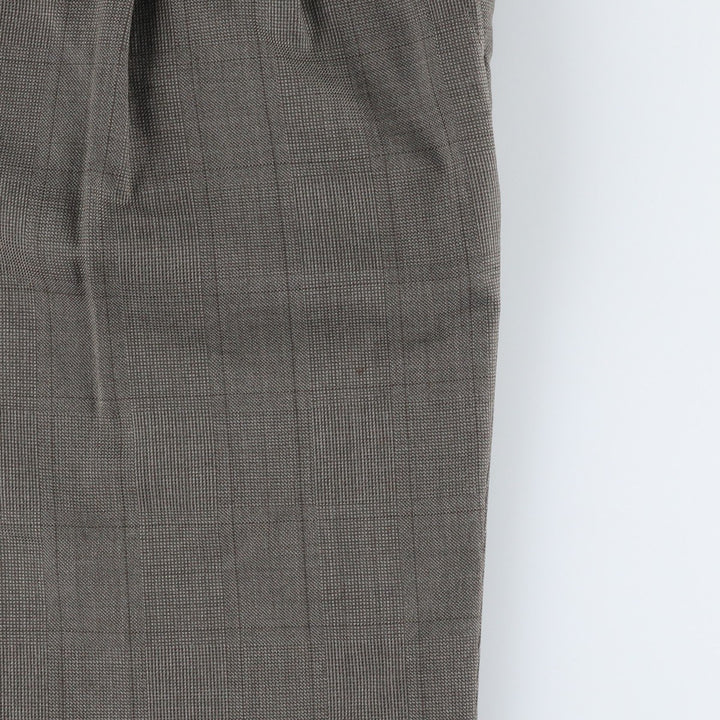 Glen check two-pleat slacks pants, men's size W31 (approx.), vintage. unclear gray type Vintage Second Hand