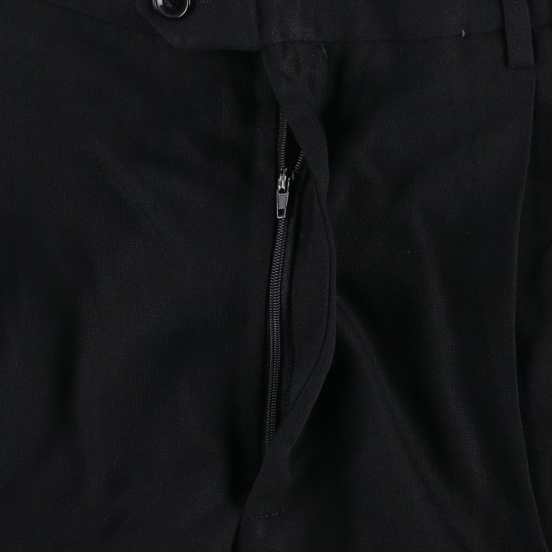 1990'S PRONTO-UOMO Three-Pleat Wool Trousers, Made in Italy, Men's Size W34 (approx.), Vintage wool black type Vintage Second Hand