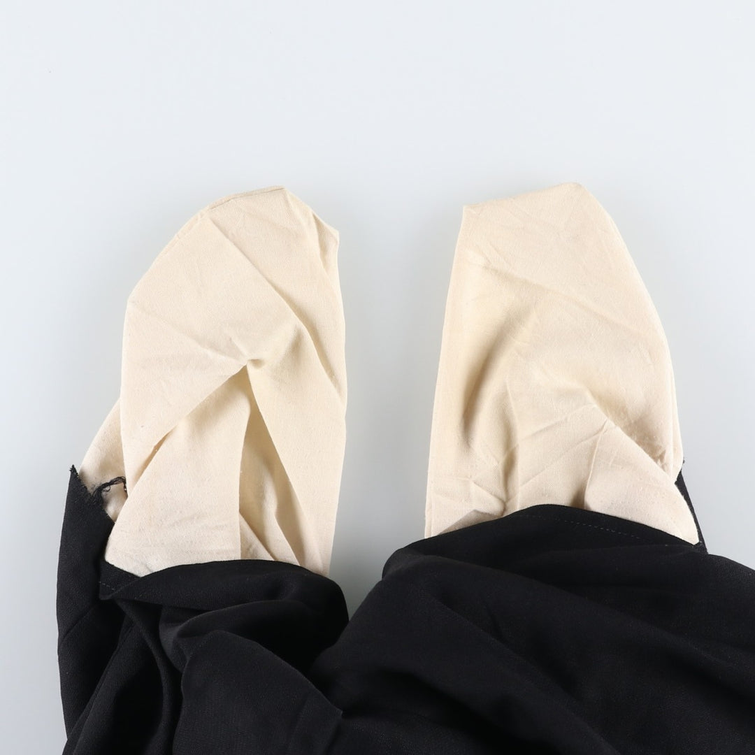 1990'S PRONTO-UOMO Three-Pleat Wool Trousers, Made in Italy, Men's Size W34 (approx.), Vintage wool black type Vintage Second Hand