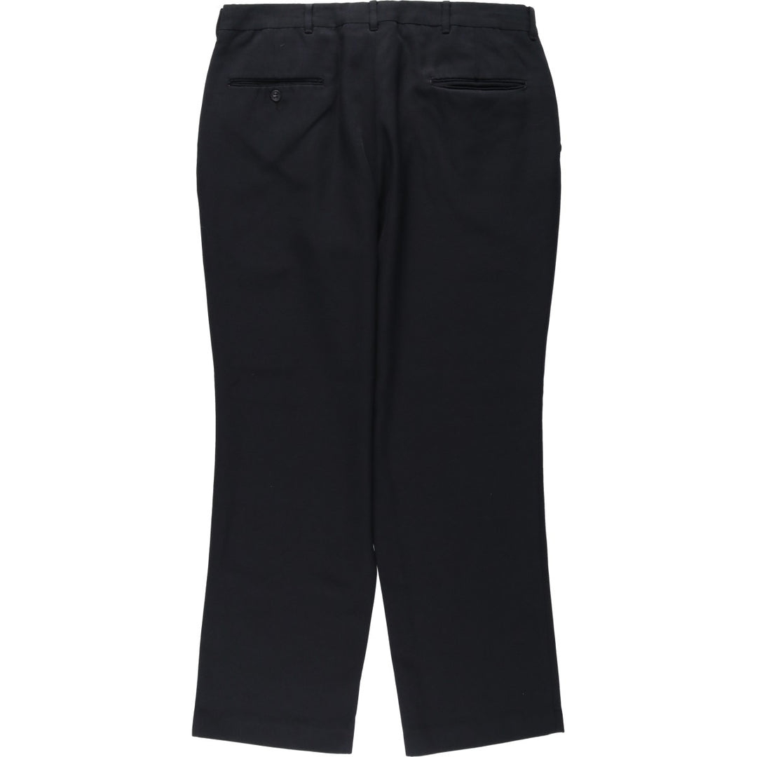 Botany 500 Two-Pleat Slacks, Made in USA, Men's Size W35 (approx.) polyester black type Vintage Second Hand