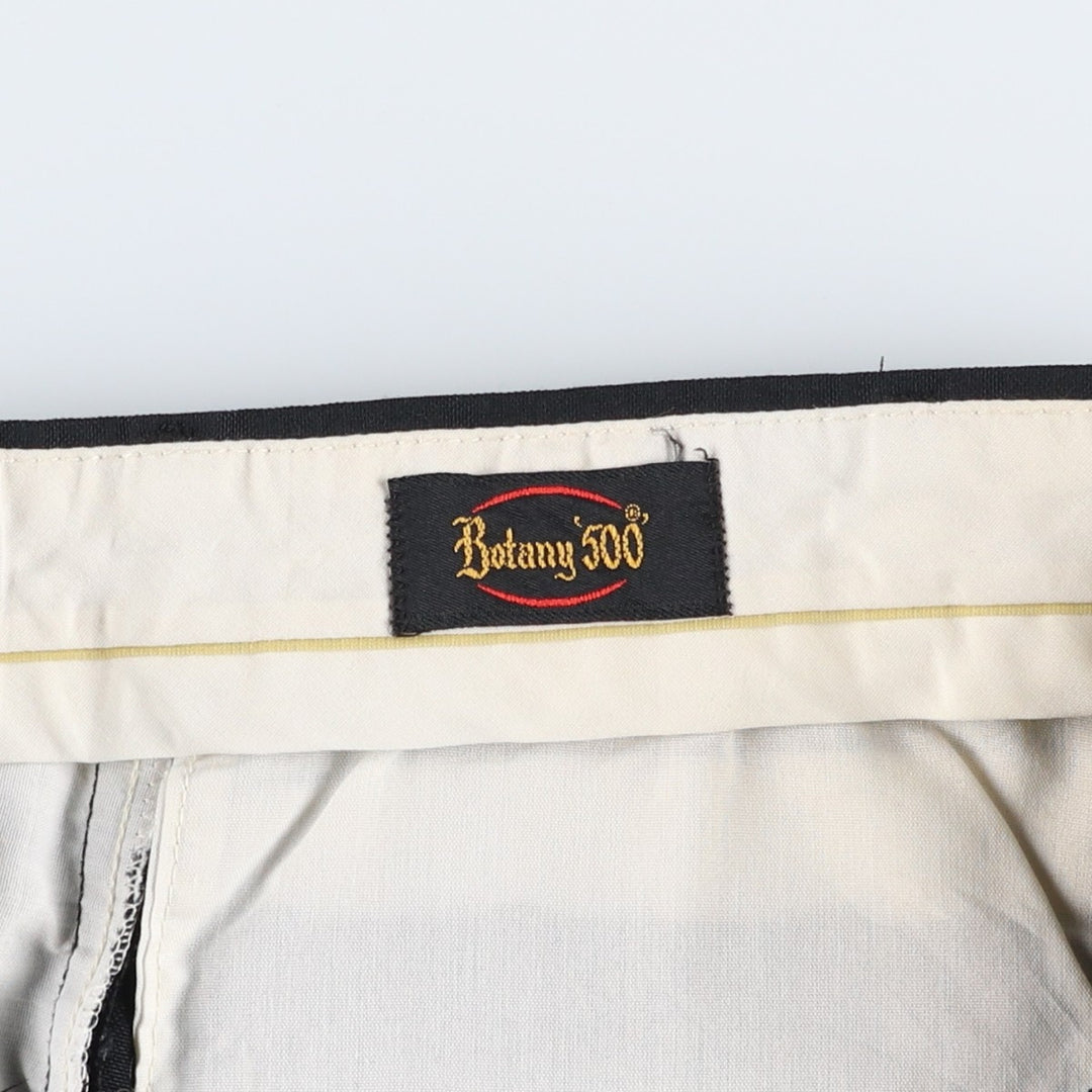 Botany 500 Two-Pleat Slacks, Made in USA, Men's Size W35 (approx.) polyester black type Vintage Second Hand