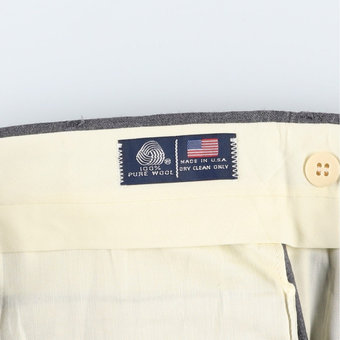 ~90'S John Alexander Two-Pleat Wool Pants, Made in USA, Men's W34 (approx.), Vintage wool gray type Vintage Second Hand