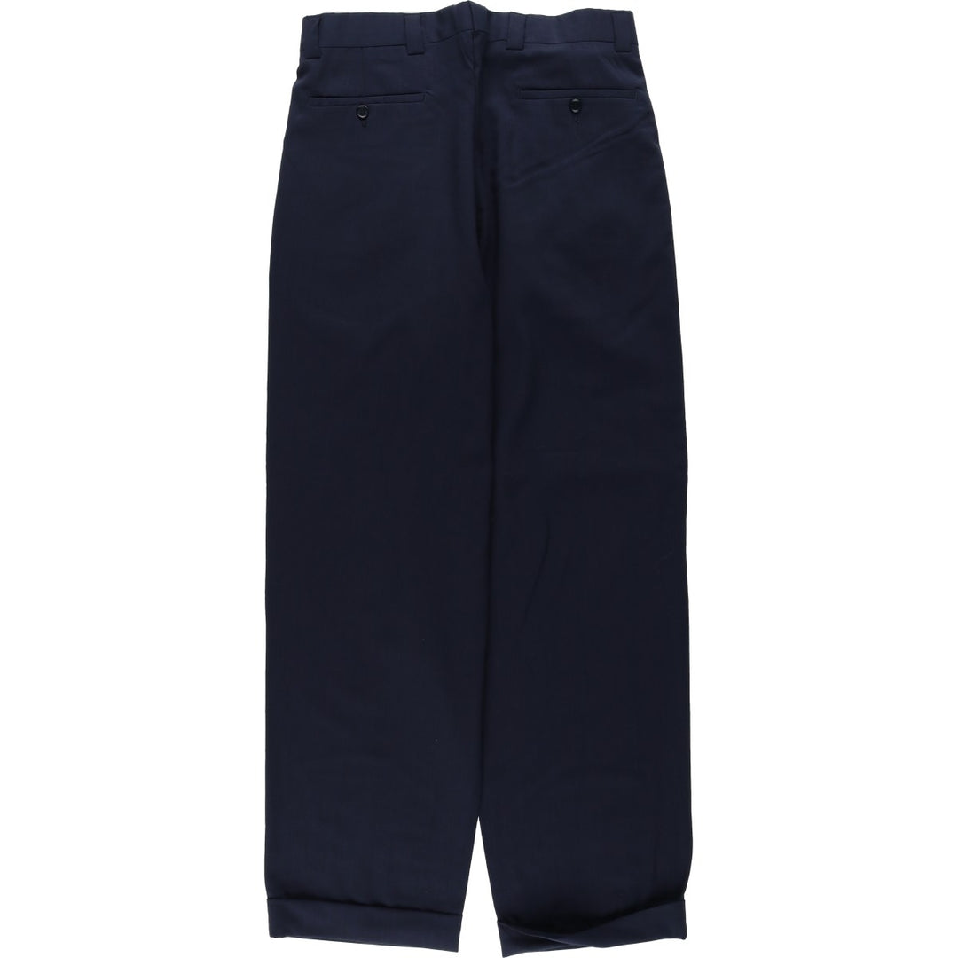 TERZO UOMO Two-pleat wool trousers, men's size W31 (approx.) wool navy blue type Vintage Second Hand