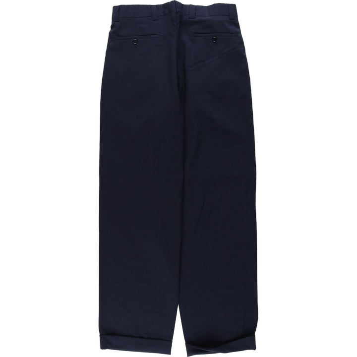 TERZO UOMO Two-pleat wool trousers, men's size W31 (approx.) wool navy blue type Vintage Second Hand