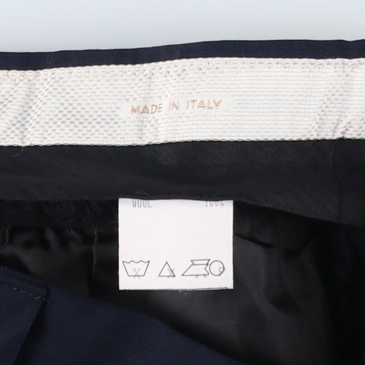 TERZO UOMO Two-pleat wool trousers, men's size W31 (approx.) wool navy blue type Vintage Second Hand