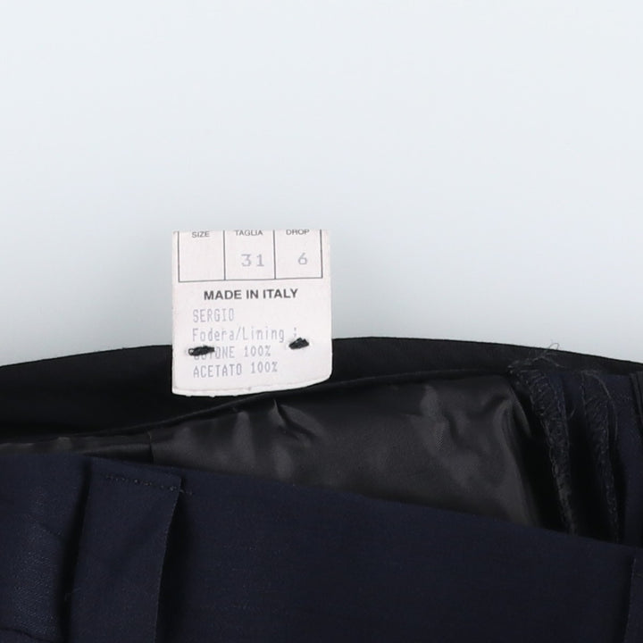 TERZO UOMO Two-pleat wool trousers, men's size W31 (approx.) wool navy blue type Vintage Second Hand