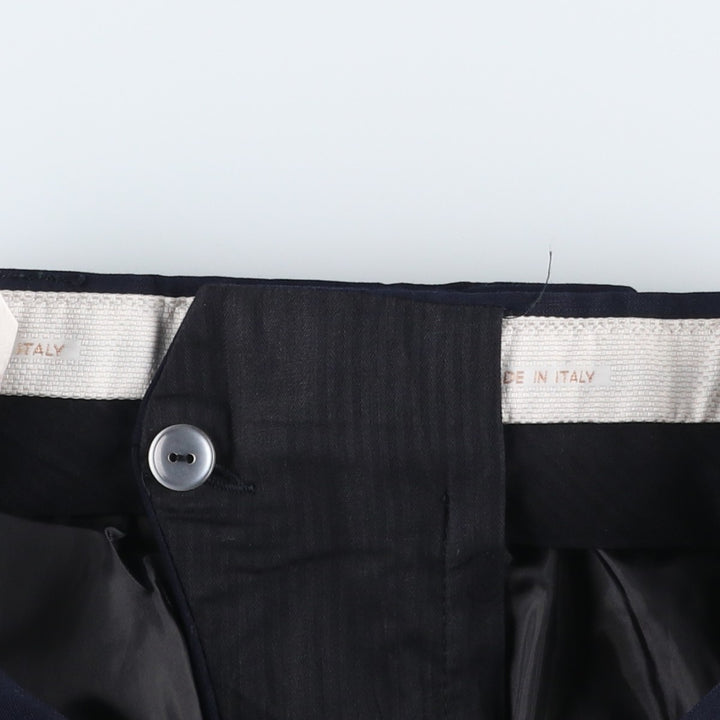 TERZO UOMO Two-pleat wool trousers, men's size W31 (approx.) wool navy blue type Vintage Second Hand