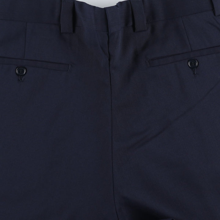 TERZO UOMO Two-pleat wool trousers, men's size W31 (approx.) wool navy blue type Vintage Second Hand