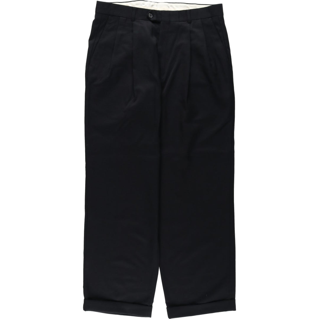 ALFANI Two-Pleat Wool Trousers, Men's Size W34 (approx.) wool black type Vintage Second Hand