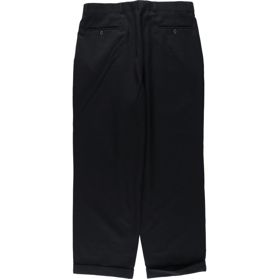 ALFANI Two-Pleat Wool Trousers, Men's Size W34 (approx.) wool black type Vintage Second Hand