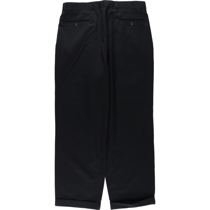 ALFANI Two-Pleat Wool Trousers, Men's Size W34 (approx.) wool black type Vintage Second Hand
