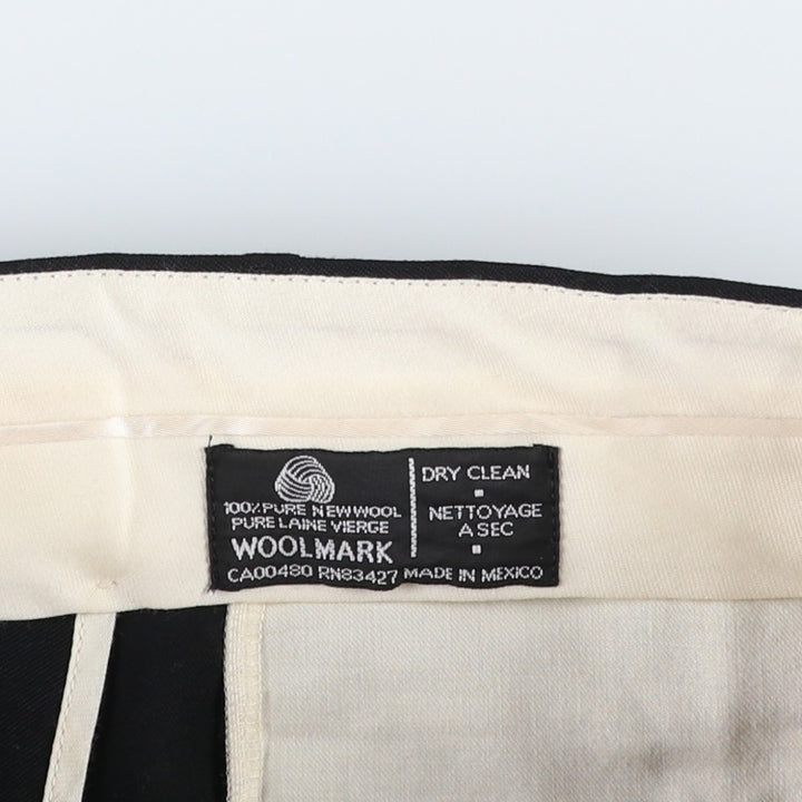 ALFANI Two-Pleat Wool Trousers, Men's Size W34 (approx.) wool black type Vintage Second Hand