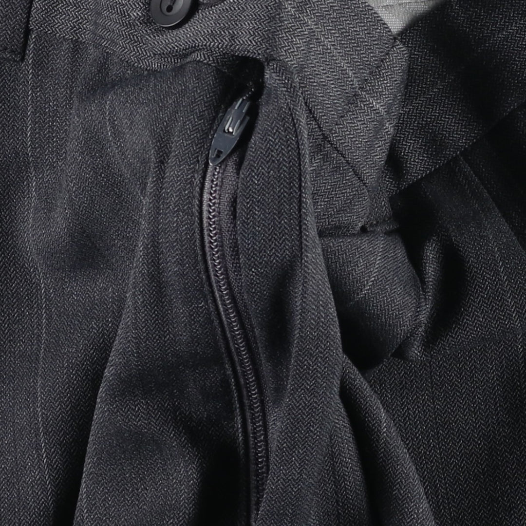 ~90'S Stripe Pattern Herringbone Slacks Pants Men's W33 (approx.) Vintage unclear Charcoal Vintage Second Hand