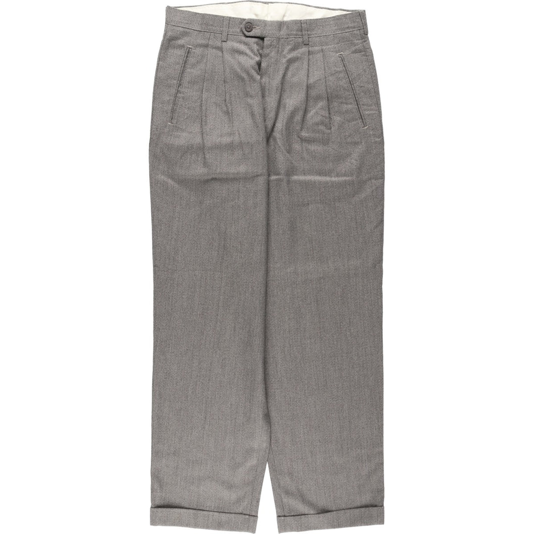 HAGGAR Two-Pleat Slacks Pants, Made in USA, Men's W32 (approx.), Vintage polyester gray type Vintage Second Hand
