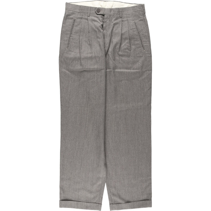 HAGGAR Two-Pleat Slacks Pants, Made in USA, Men's W32 (approx.), Vintage polyester gray type Vintage Second Hand