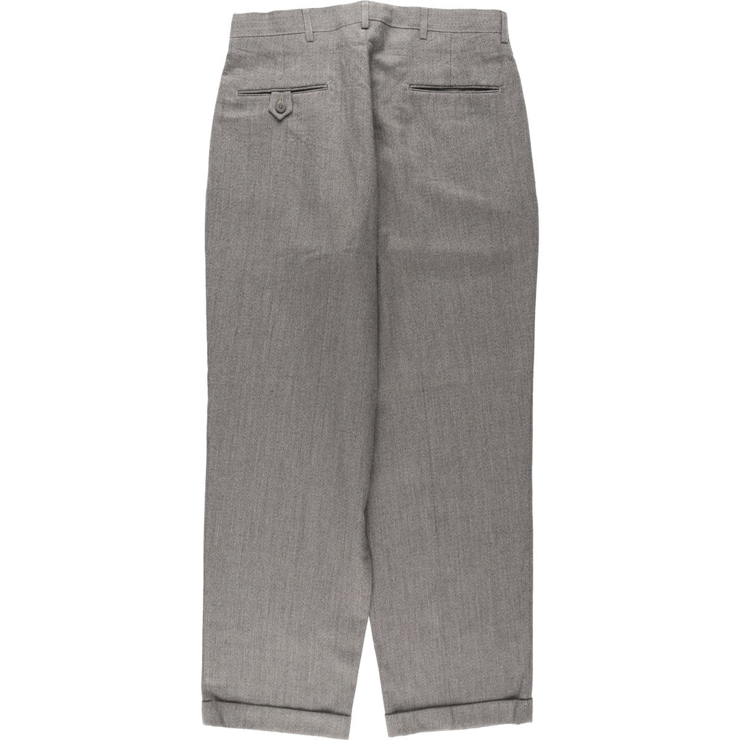 HAGGAR Two-Pleat Slacks Pants, Made in USA, Men's W32 (approx.), Vintage polyester gray type Vintage Second Hand