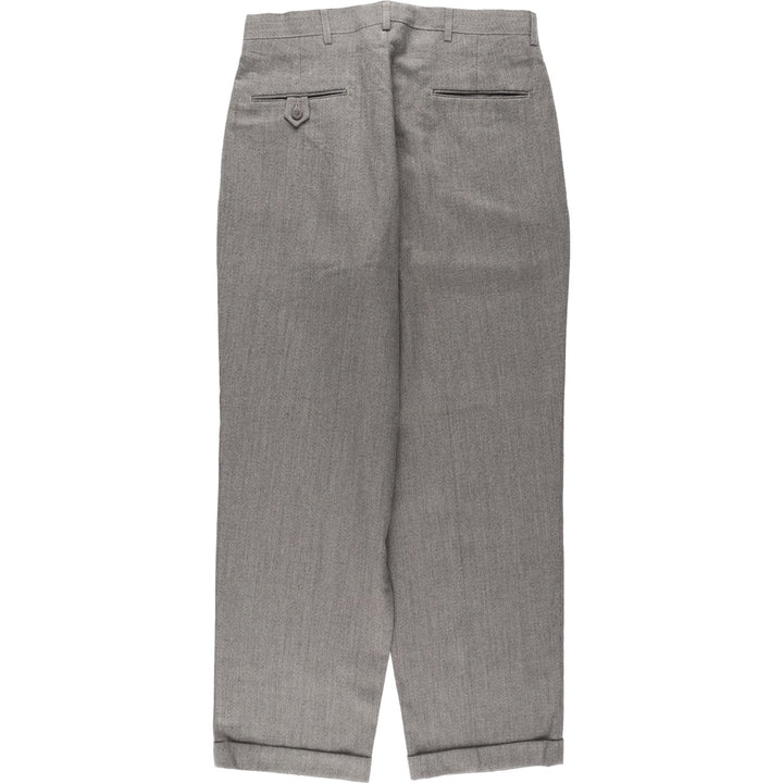 HAGGAR Two-Pleat Slacks Pants, Made in USA, Men's W32 (approx.), Vintage polyester gray type Vintage Second Hand