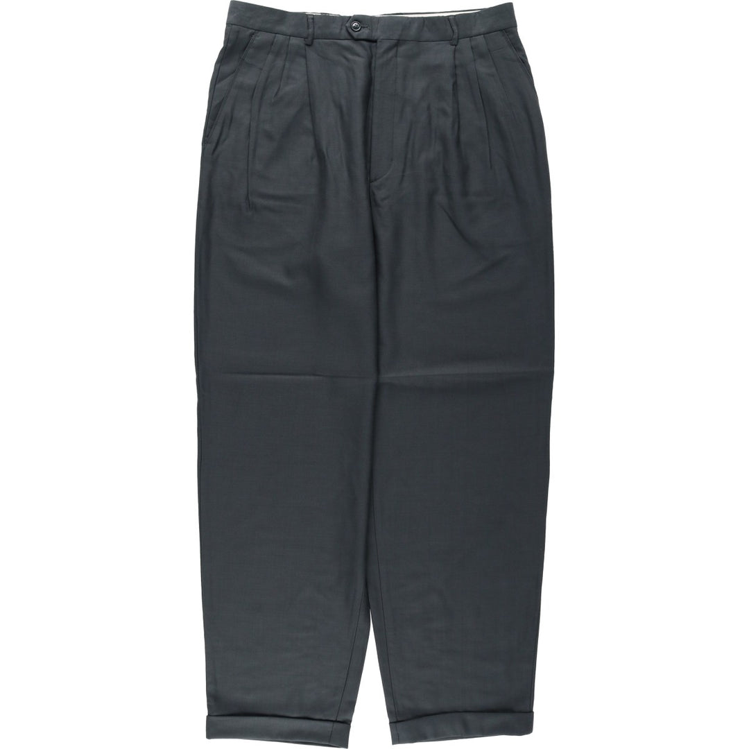 Three-pleat wool trousers, men's size W34 (approx.), vintage. wool Charcoal Vintage Second Hand