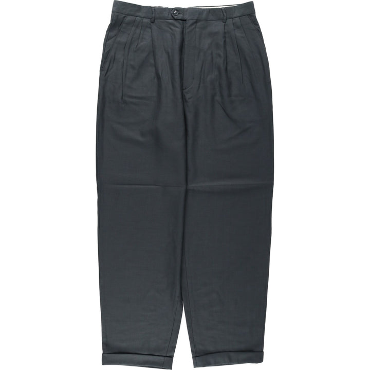 Three-pleat wool trousers, men's size W34 (approx.), vintage. wool Charcoal Vintage Second Hand