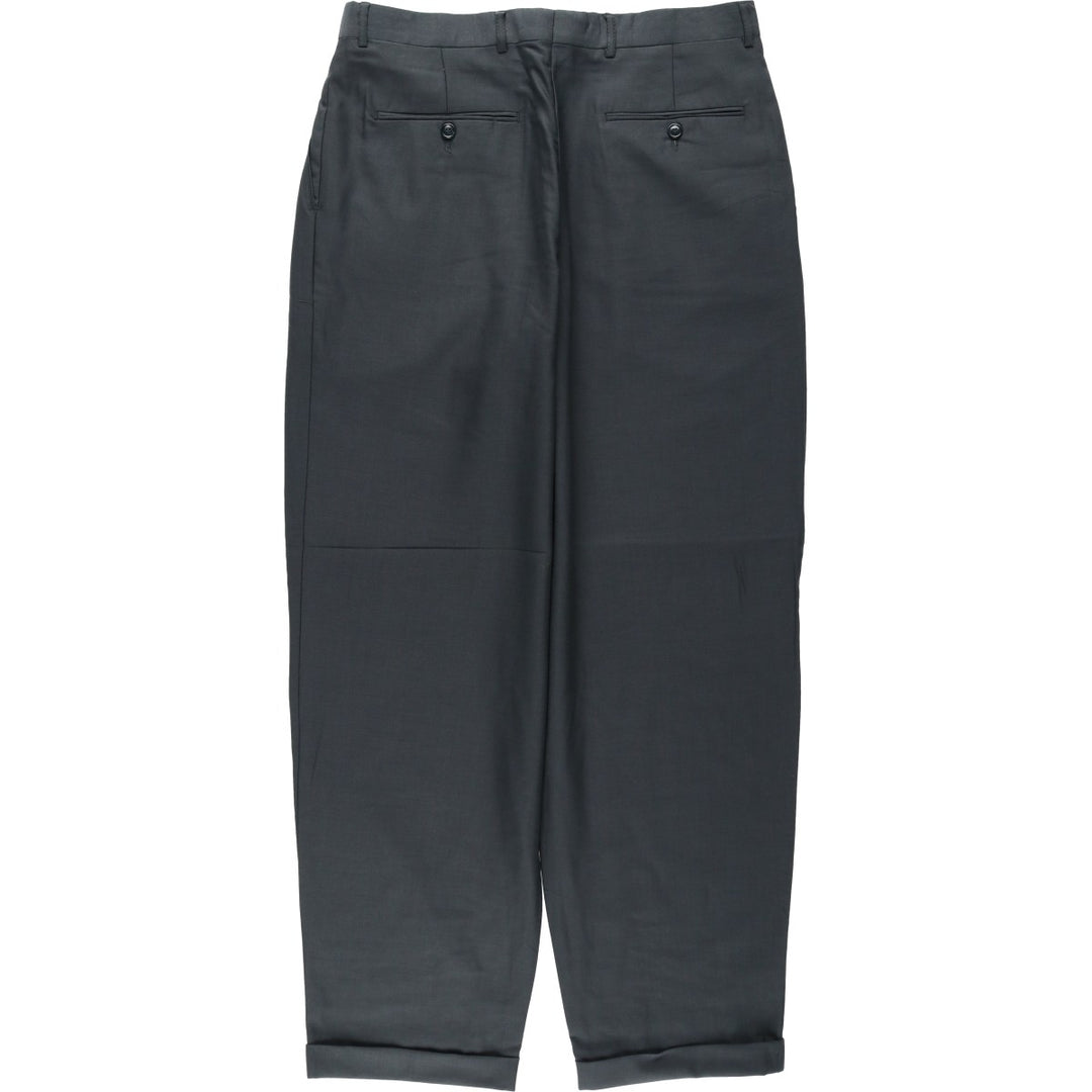 Three-pleat wool trousers, men's size W34 (approx.), vintage. wool Charcoal Vintage Second Hand