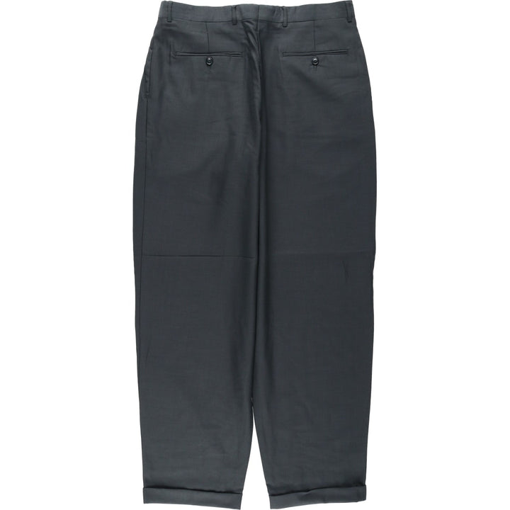 Three-pleat wool trousers, men's size W34 (approx.), vintage. wool Charcoal Vintage Second Hand