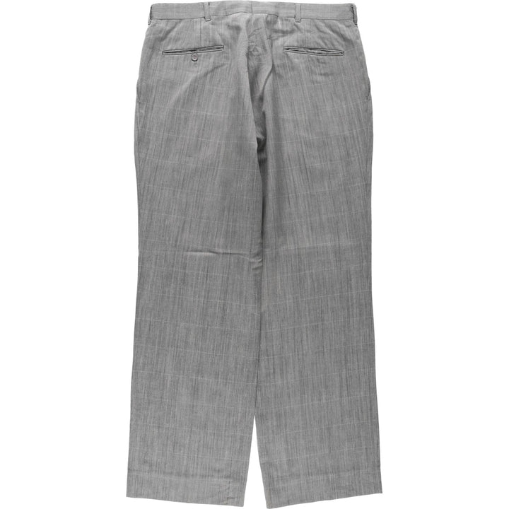 Vintage 90'S check pattern slacks pants, men's size W34 (approx.). unclear gray type Vintage Second Hand