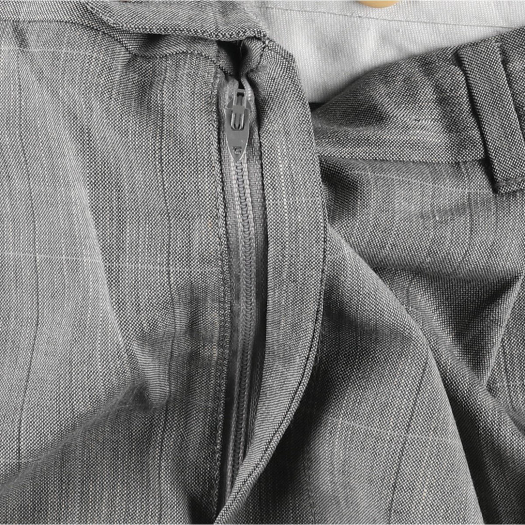 Vintage 90'S check pattern slacks pants, men's size W34 (approx.). unclear gray type Vintage Second Hand