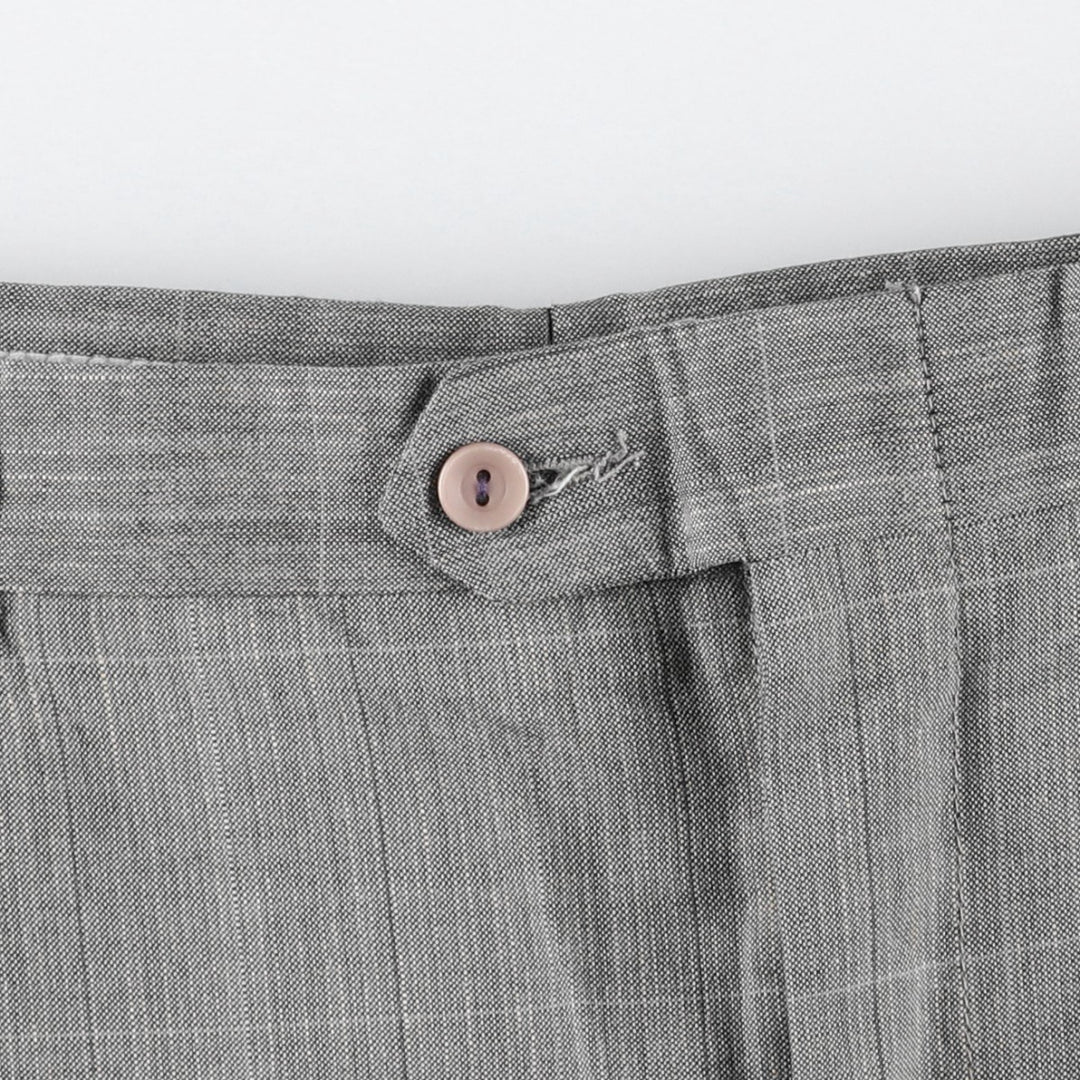 Vintage 90'S check pattern slacks pants, men's size W34 (approx.). unclear gray type Vintage Second Hand