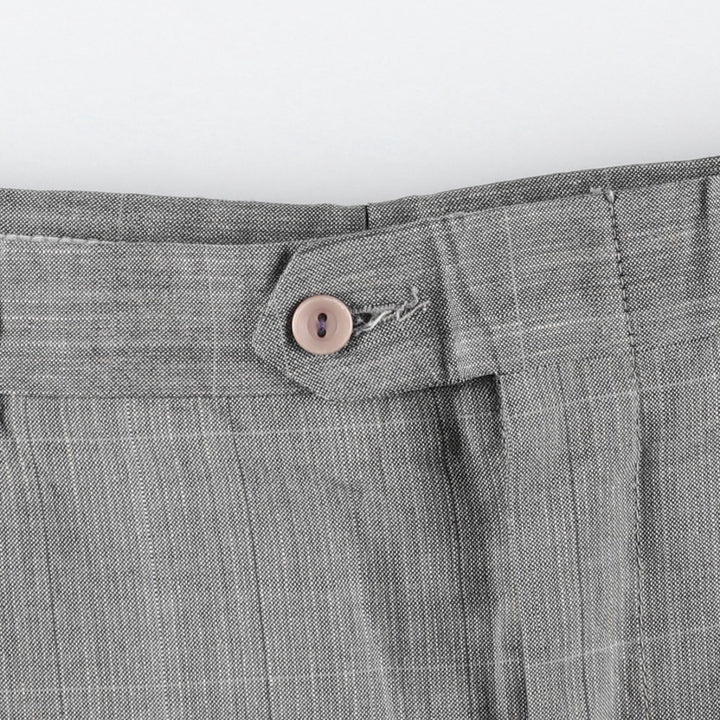 Vintage 90'S check pattern slacks pants, men's size W34 (approx.). unclear gray type Vintage Second Hand