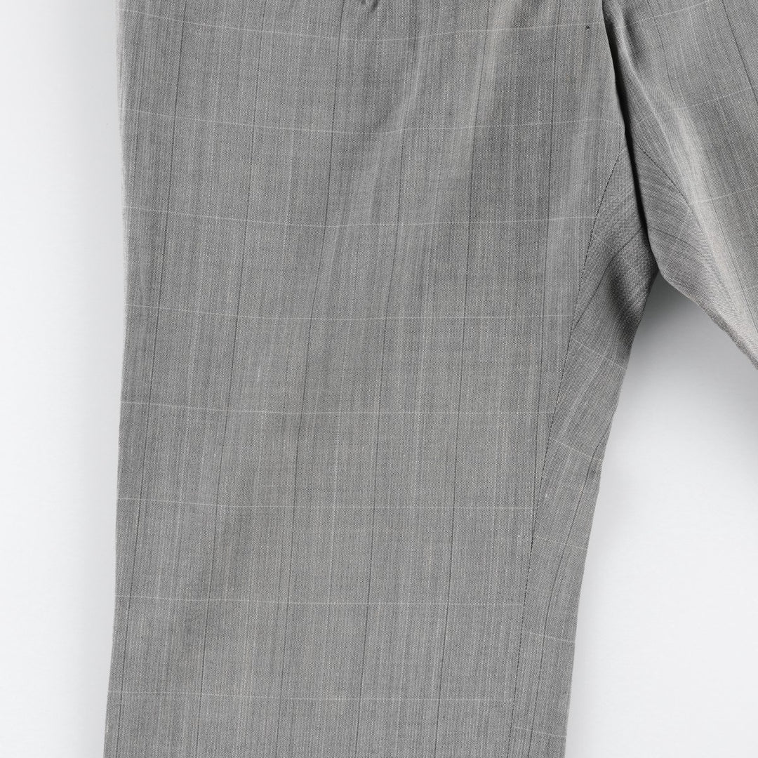 Vintage 90'S check pattern slacks pants, men's size W34 (approx.). unclear gray type Vintage Second Hand