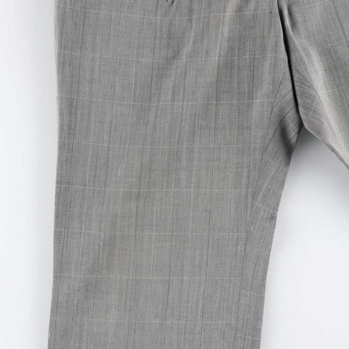 Vintage 90'S check pattern slacks pants, men's size W34 (approx.). unclear gray type Vintage Second Hand