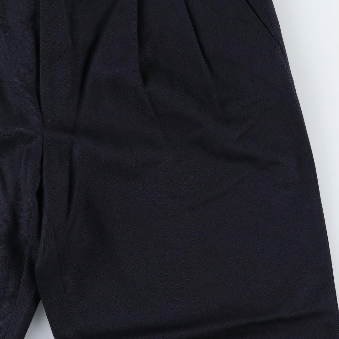 Orvieto two-pleat wool trousers/slacks, made in Canada, men's size W32 (approx.). wool navy blue type Vintage Second Hand