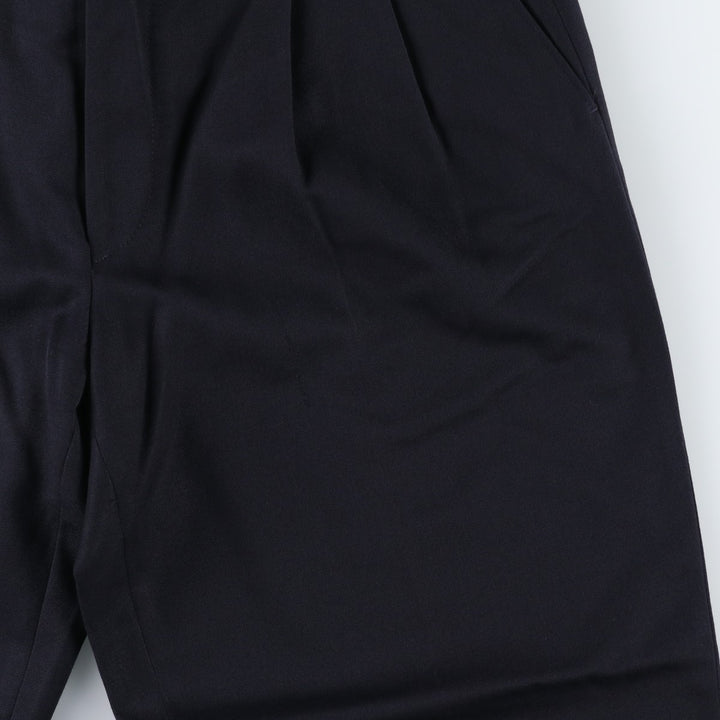 Orvieto two-pleat wool trousers/slacks, made in Canada, men's size W32 (approx.). wool navy blue type Vintage Second Hand