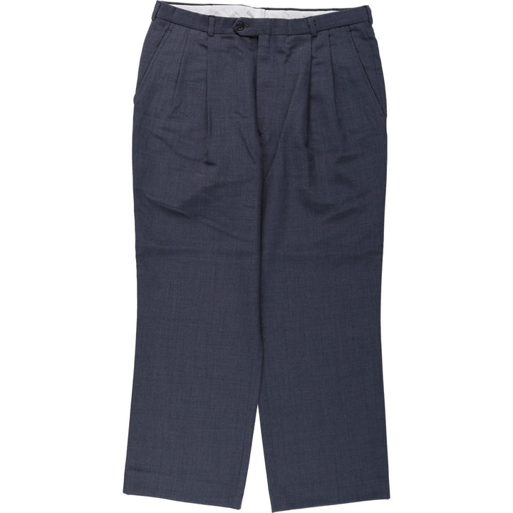 JOHN WEITZ THE PEER GROUP Two-Pleat Slacks, Made in USA, Men's Size W33 (approx.), Vintage unclear navy blue type Vintage Second Hand