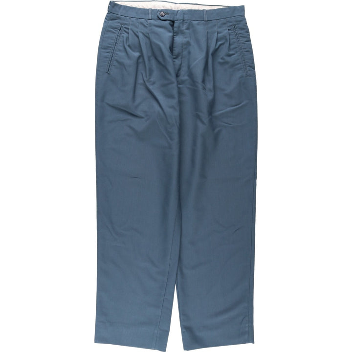 Men's slacks, size W33 (approx.), vintage. polyester blue type Vintage Second Hand