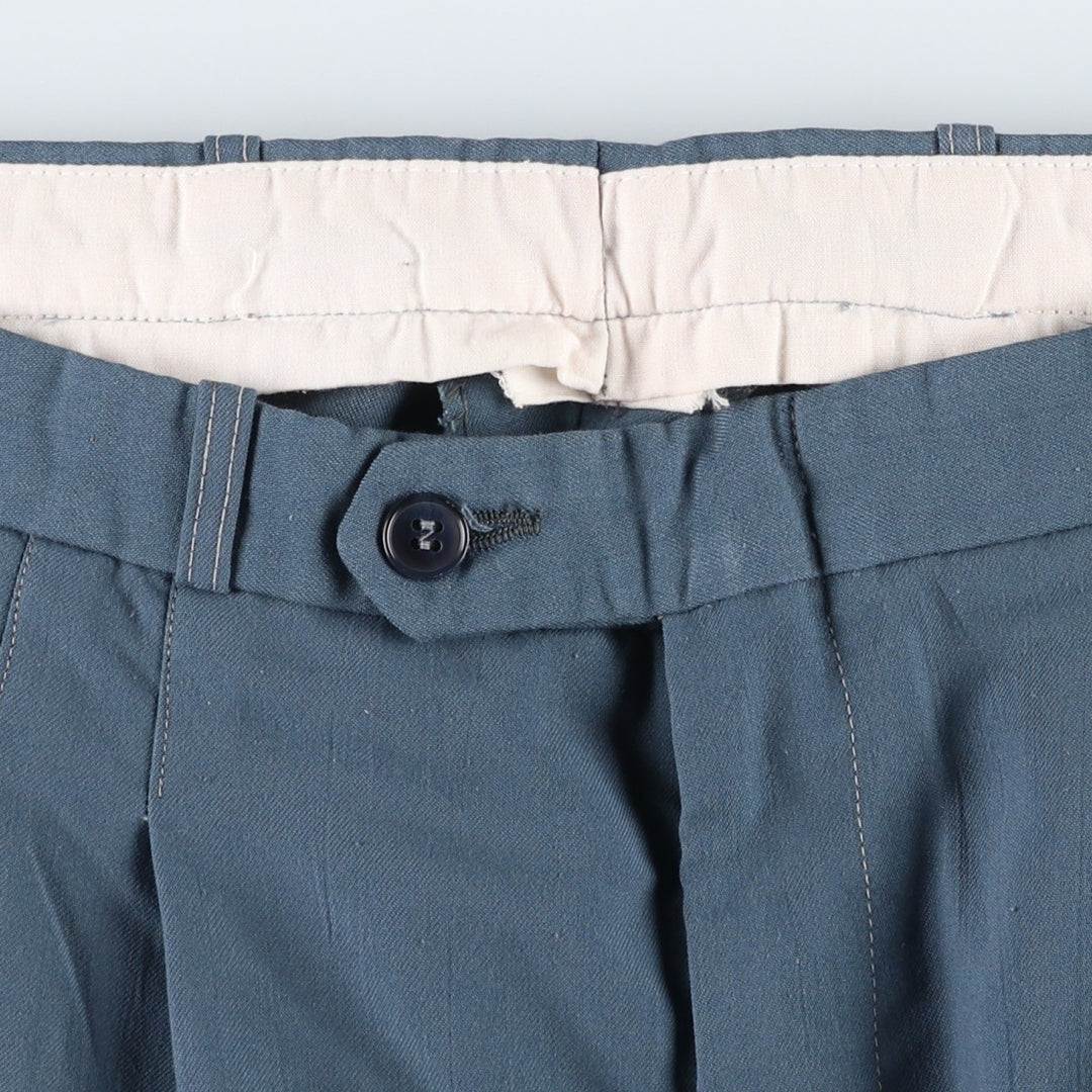 Men's slacks, size W33 (approx.), vintage. polyester blue type Vintage Second Hand