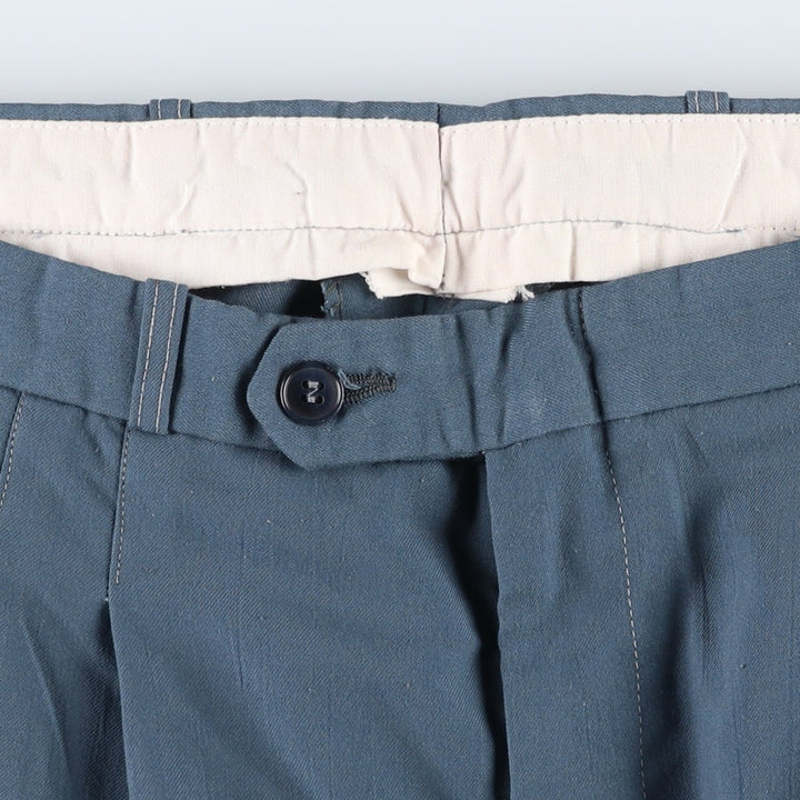 Men's slacks, size W33 (approx.), vintage. polyester blue type Vintage Second Hand