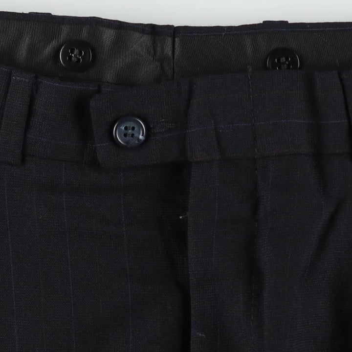 Stripe Pattern Two-pleat Slacks Pants Men's W31 unclear navy blue type Vintage Second Hand