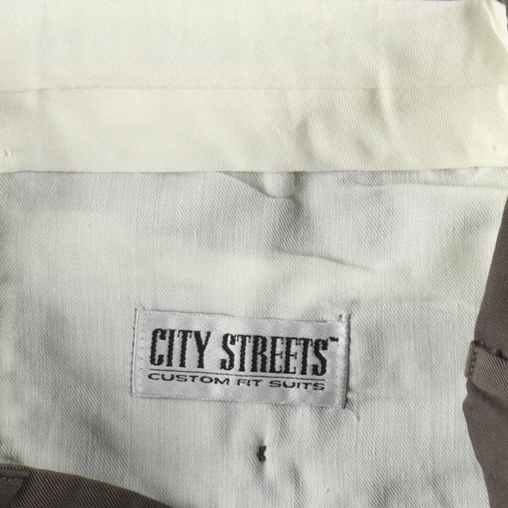 CITY STREETS Three-Pleat Slacks Pants, Men's W32 (approx.), Vintage polyester walnut Vintage Second Hand