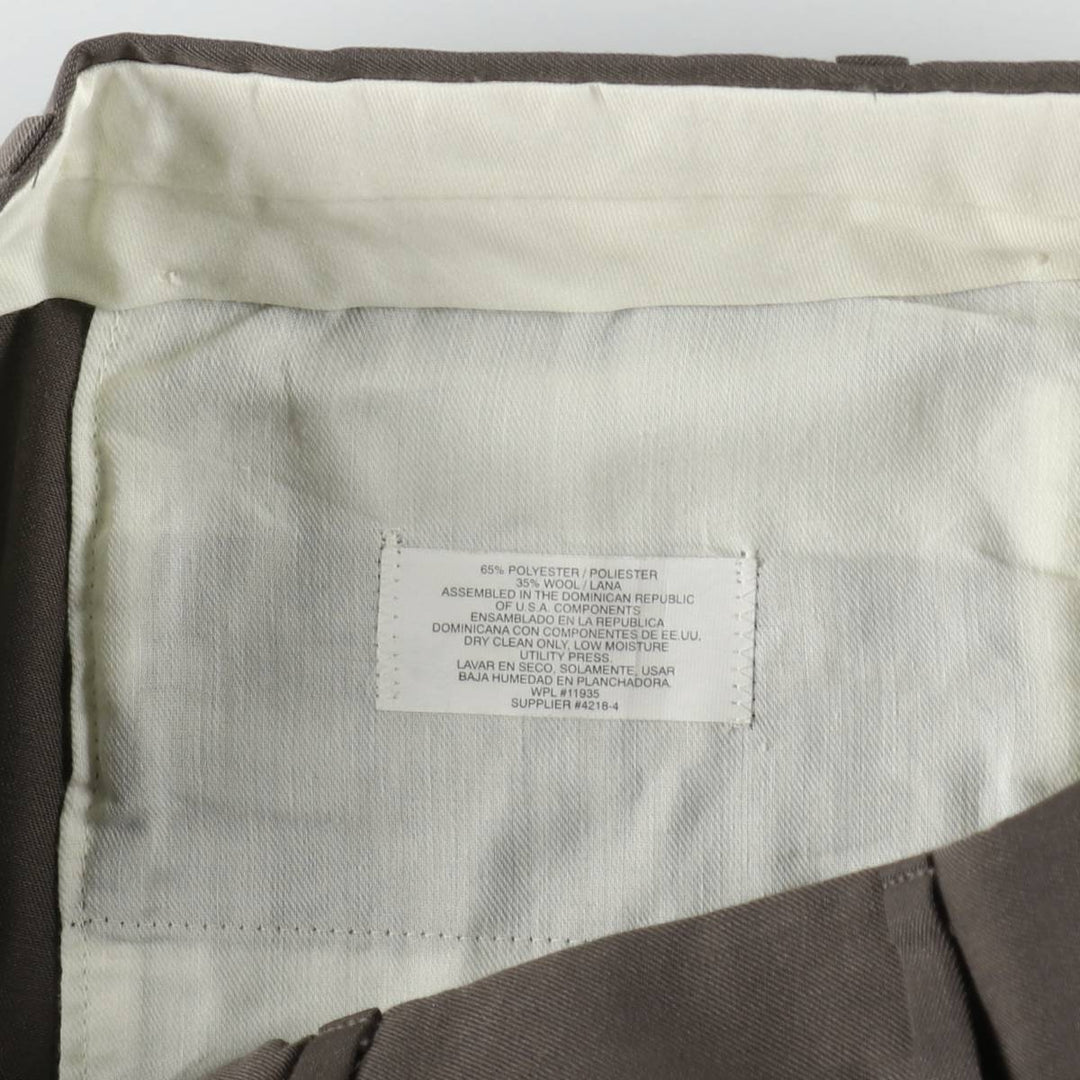 CITY STREETS Three-Pleat Slacks Pants, Men's W32 (approx.), Vintage polyester walnut Vintage Second Hand