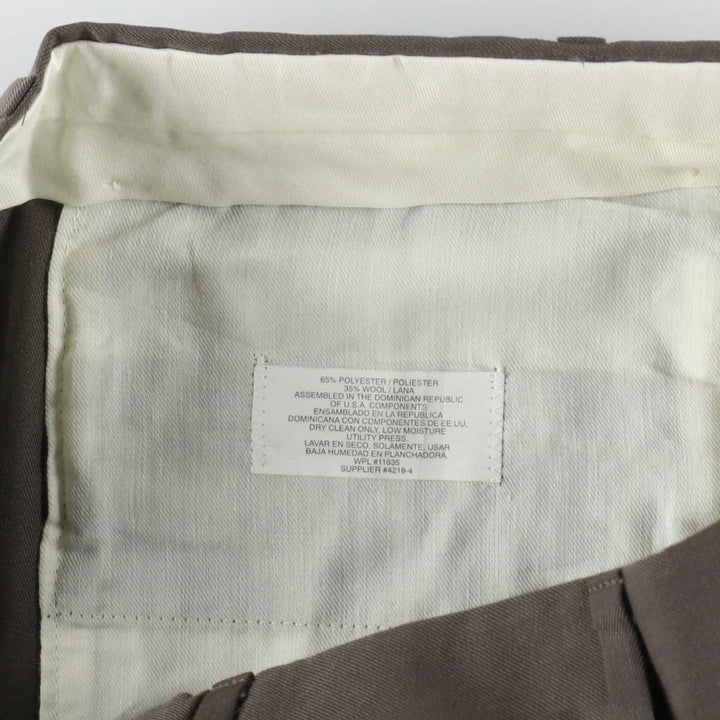 CITY STREETS Three-Pleat Slacks Pants, Men's W32 (approx.), Vintage polyester walnut Vintage Second Hand