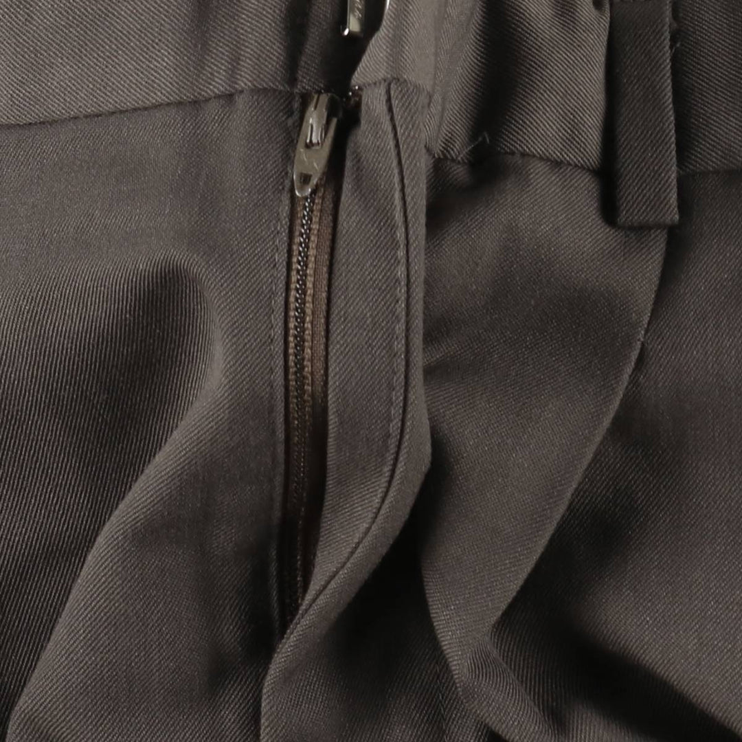 CITY STREETS Three-Pleat Slacks Pants, Men's W32 (approx.), Vintage polyester walnut Vintage Second Hand
