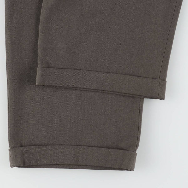 CITY STREETS Three-Pleat Slacks Pants, Men's W32 (approx.), Vintage polyester walnut Vintage Second Hand