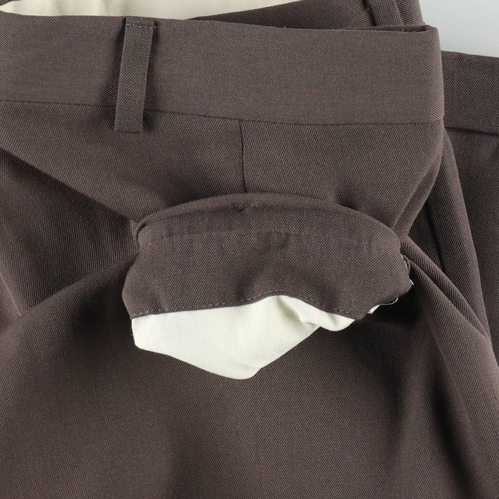 CITY STREETS Three-Pleat Slacks Pants, Men's W32 (approx.), Vintage polyester walnut Vintage Second Hand