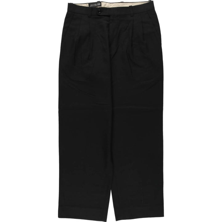 Two-pleat slacks, made in Canada, men's size W32 (approx.), lightweight. unclear black type Vintage Second Hand