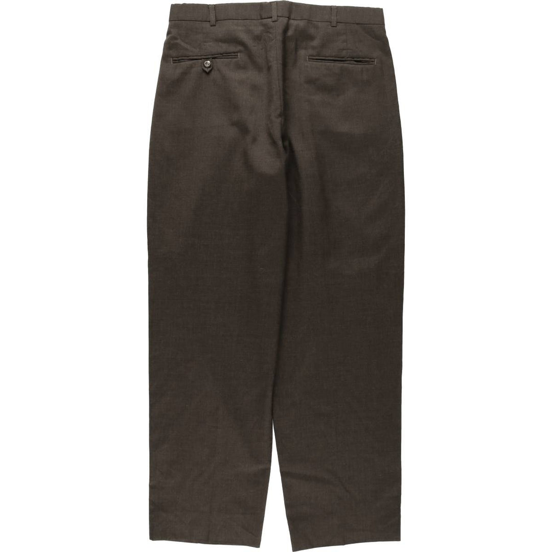 JOHN ALEXANDER Two-Pleat Slacks, Made in USA, Men's W34 (approx.), Vintage unclear brown type Vintage Second Hand