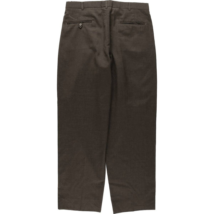 JOHN ALEXANDER Two-Pleat Slacks, Made in USA, Men's W34 (approx.), Vintage unclear brown type Vintage Second Hand