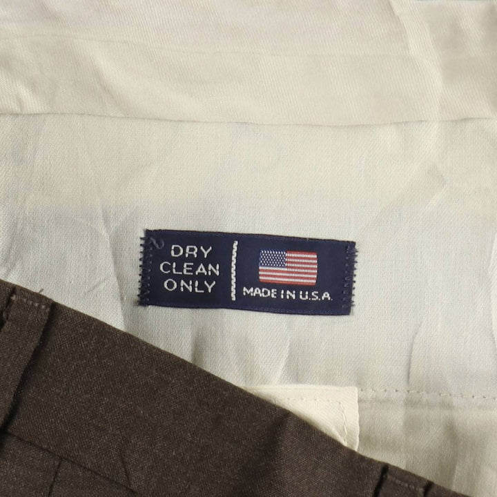 JOHN ALEXANDER Two-Pleat Slacks, Made in USA, Men's W34 (approx.), Vintage unclear brown type Vintage Second Hand