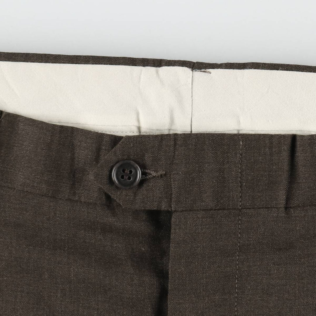 JOHN ALEXANDER Two-Pleat Slacks, Made in USA, Men's W34 (approx.), Vintage unclear brown type Vintage Second Hand